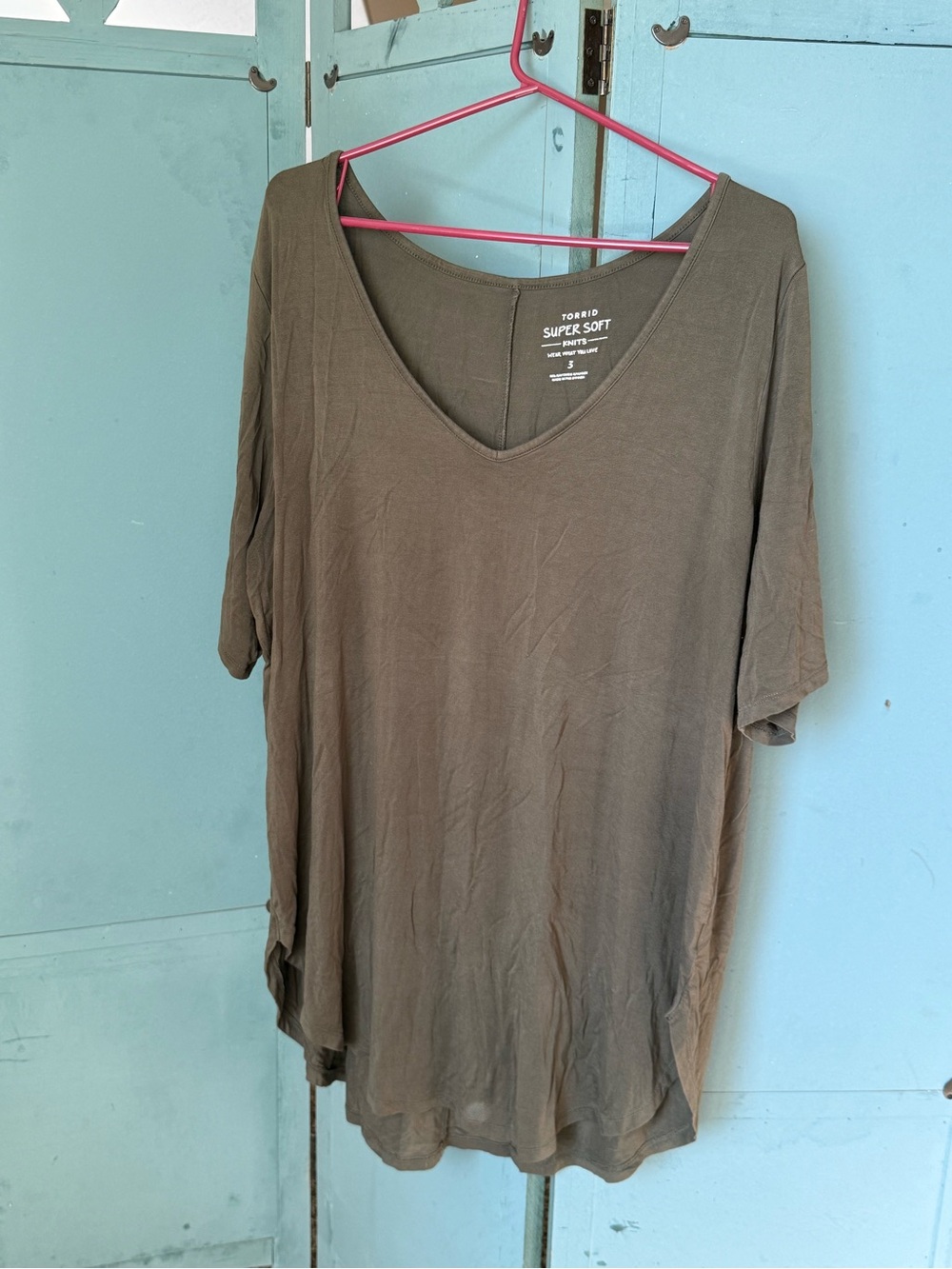 Torrid Olive V-Neck Super Soft Women’s Top